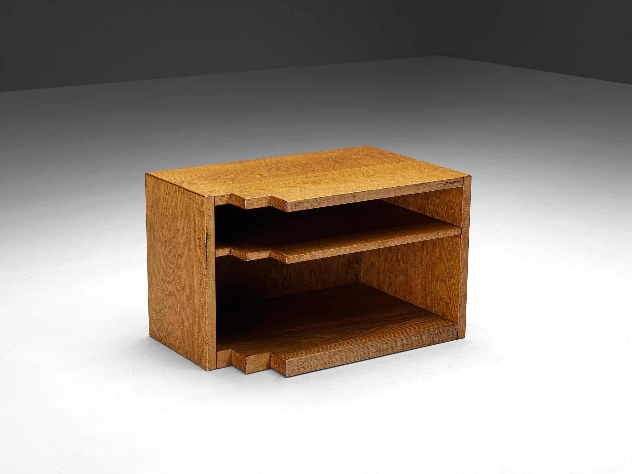 Giuseppe Rivadossi Geometric Side Table in Oak