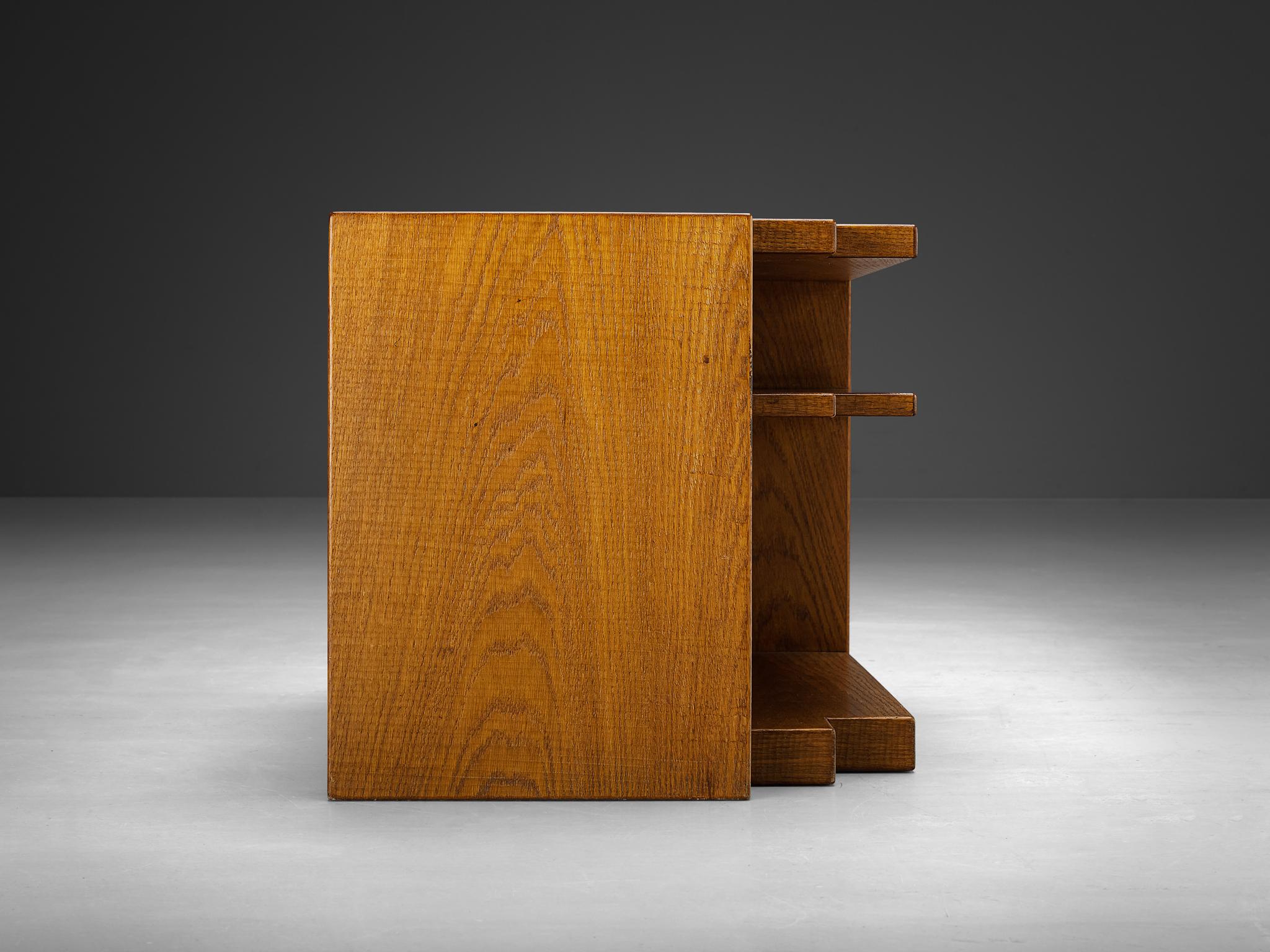 Giuseppe Rivadossi Geometric Side Table in Oak