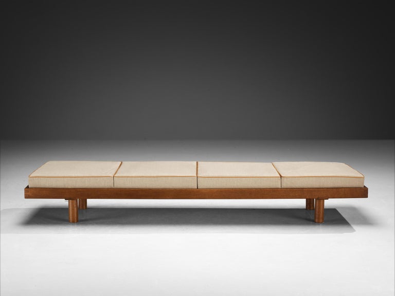 Early Pierre Chapo 'L09H' Bench in Solid Oak