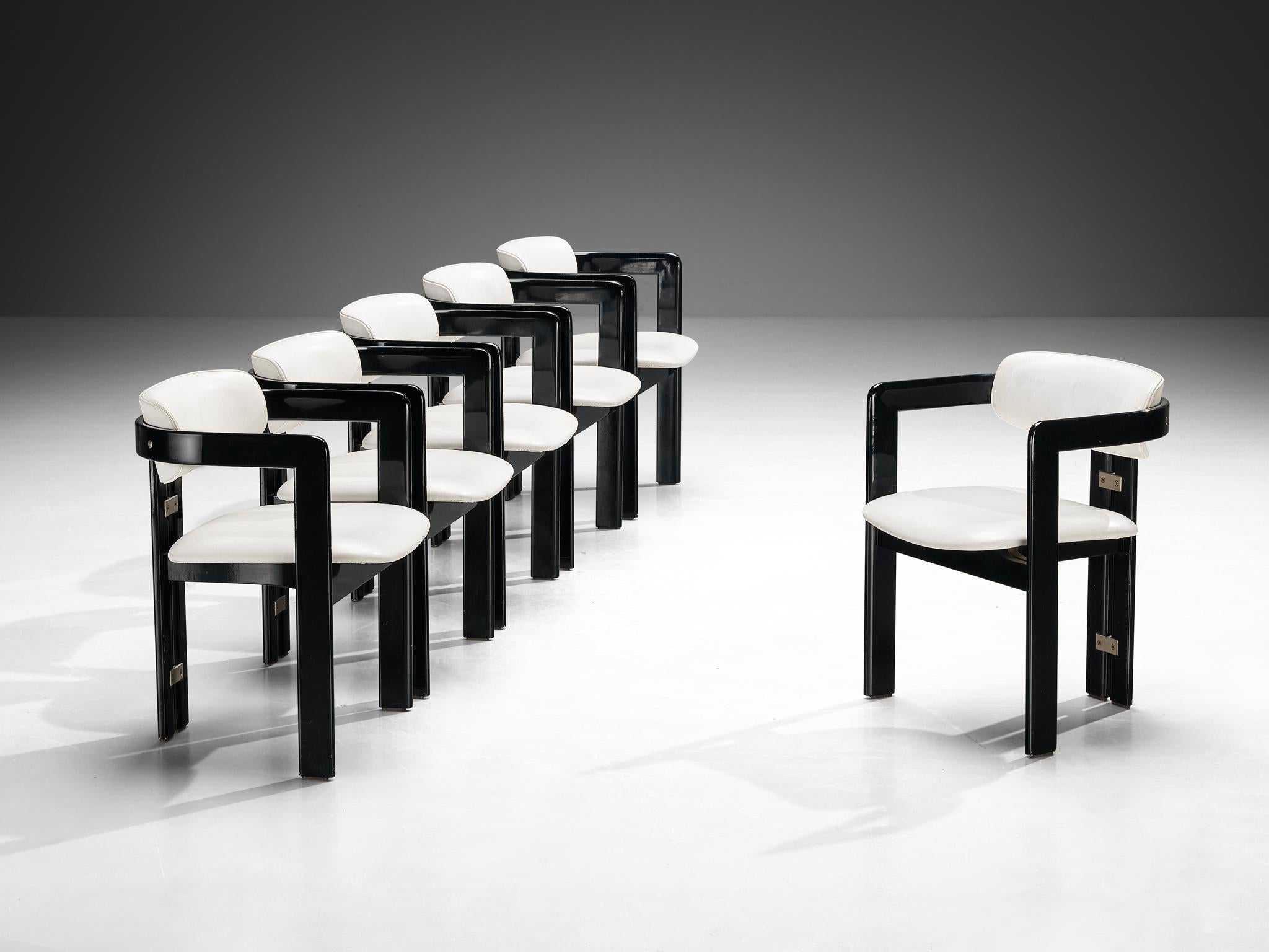 Augusto Savini for Pozzi 'Pamplona' Dining Chairs in White Upholstery