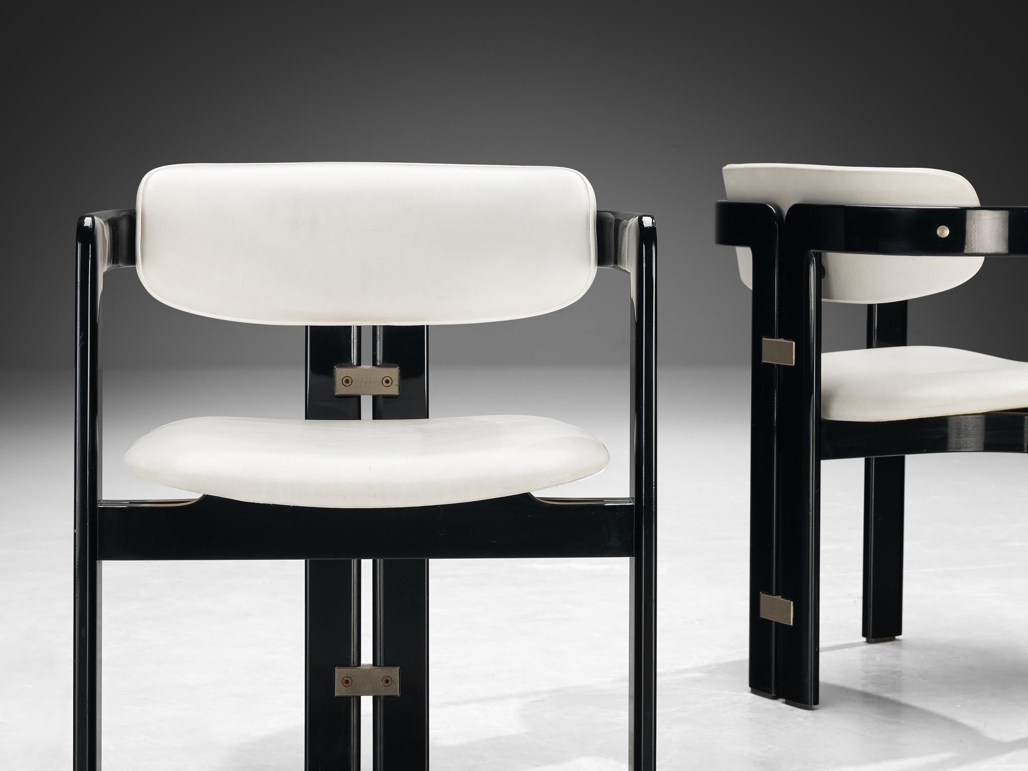 Augusto Savini for Pozzi 'Pamplona' Dining Chairs in White Upholstery