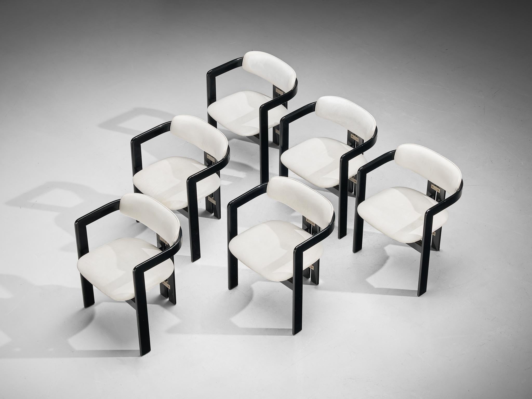 Augusto Savini for Pozzi 'Pamplona' Dining Chairs in White Upholstery