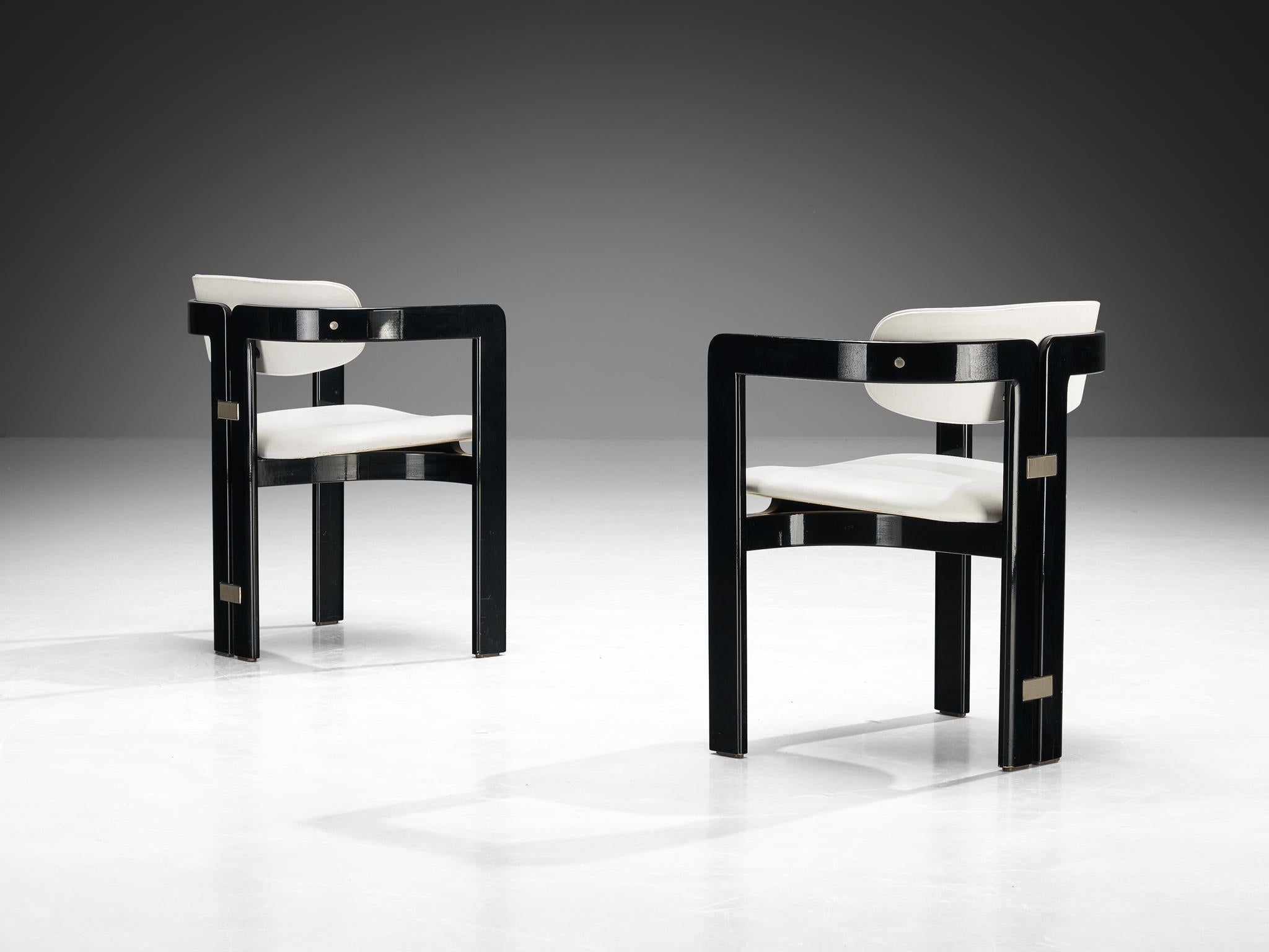 Augusto Savini for Pozzi 'Pamplona' Dining Chairs in White Upholstery