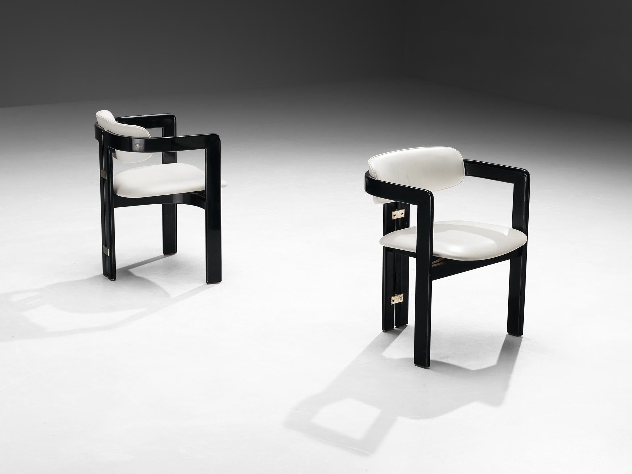 Augusto Savini for Pozzi 'Pamplona' Dining Chairs in White Upholstery