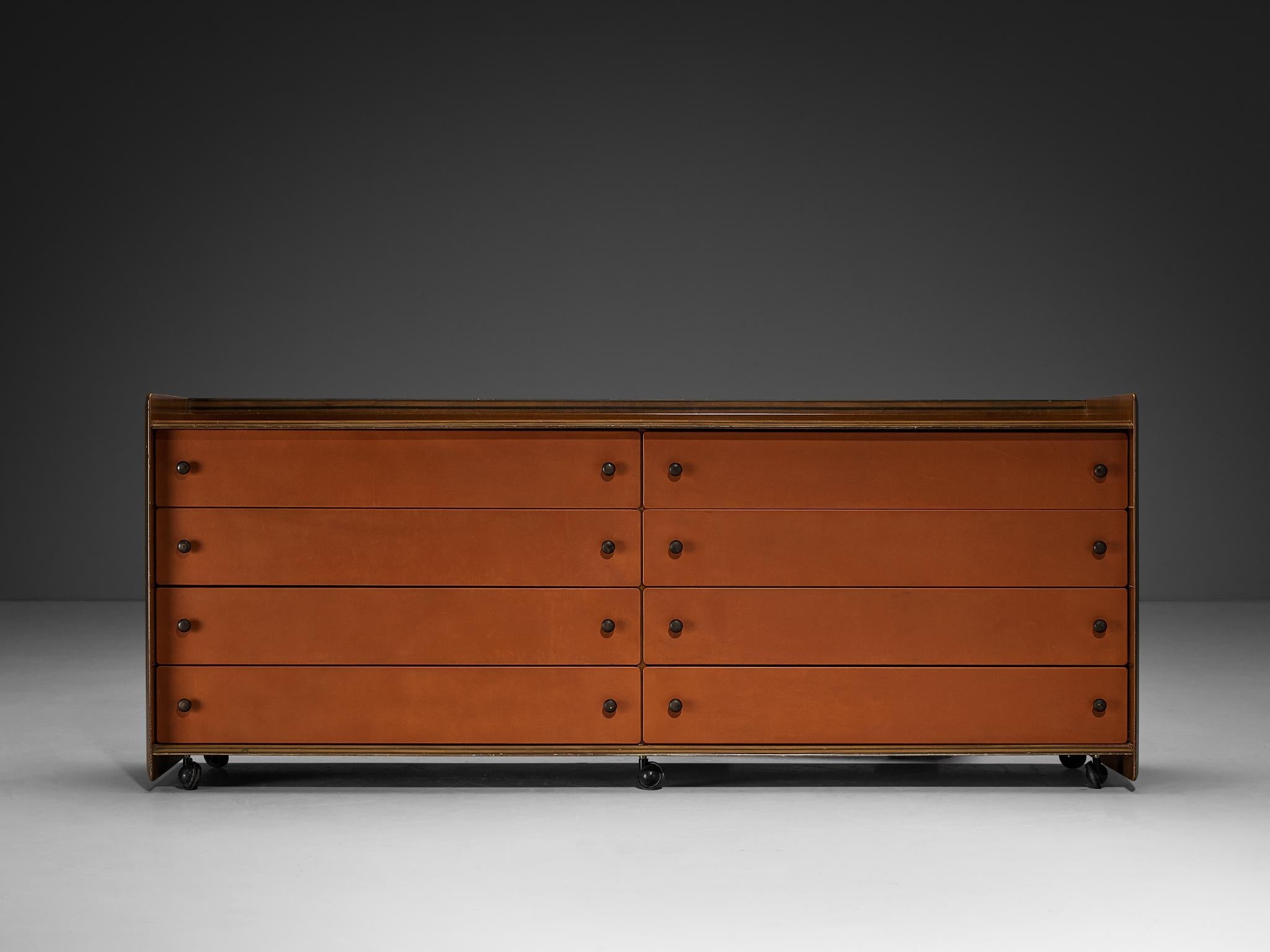 Afra & Tobia Scarpa for Maxalto 'Artona' Chest of Drawers in Walnut Leather