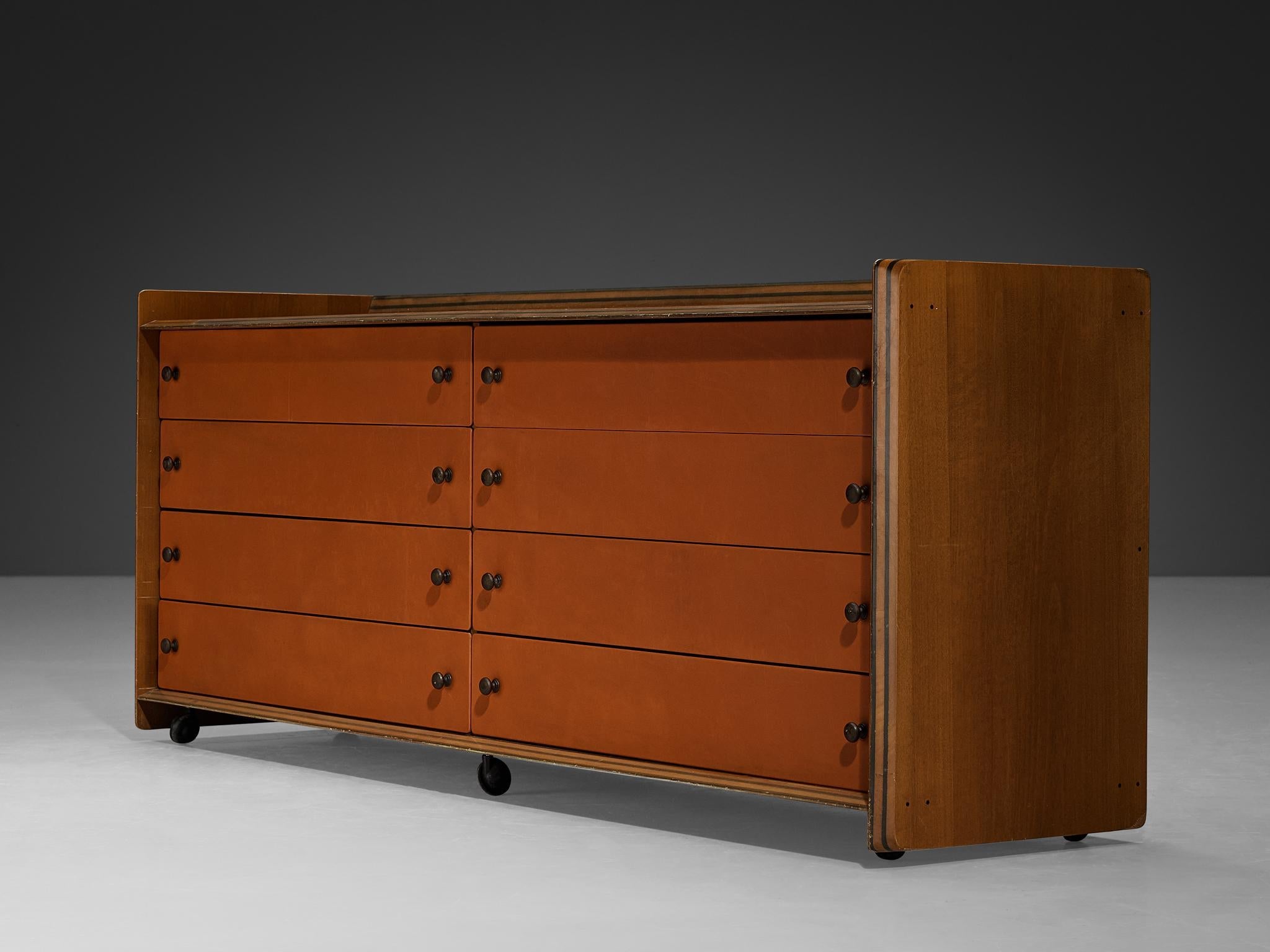 Afra & Tobia Scarpa for Maxalto 'Artona' Chest of Drawers in Walnut Leather