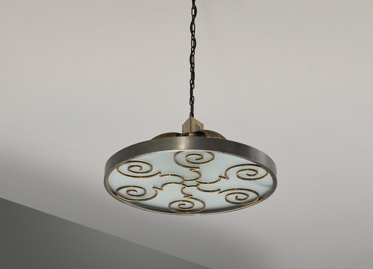 Lars Holmström for Arvika Konsthantverk Art Deco Ceiling Light