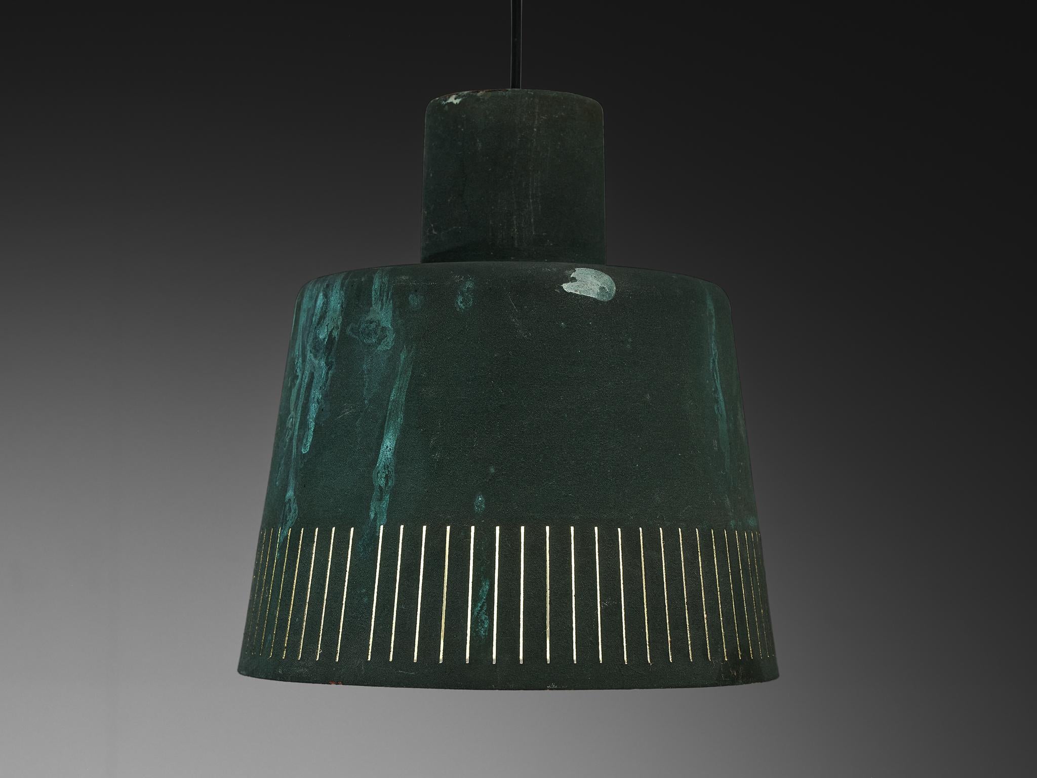 Hans Bergström for Ateljé Lyktan Pendant in Patinated Copper