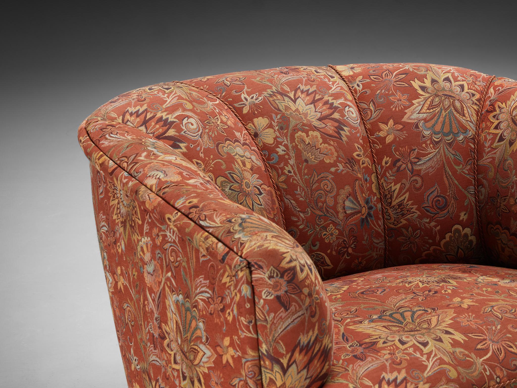 Otto Schulz for Boet Lounge Chair Floral Upholstery