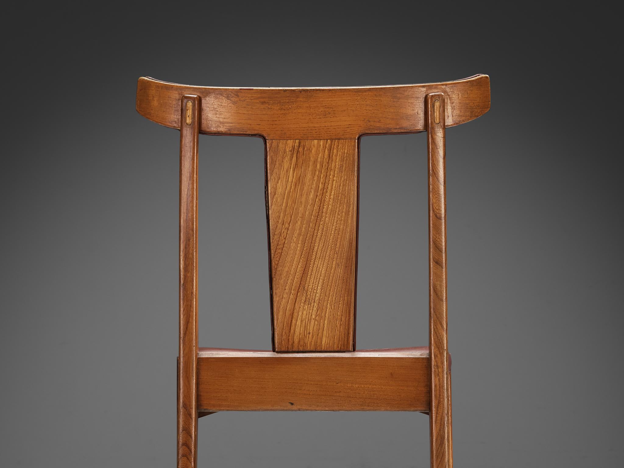 1930s/40s Dining Chairs in Elm and Leather by Danish Cabinetmaker