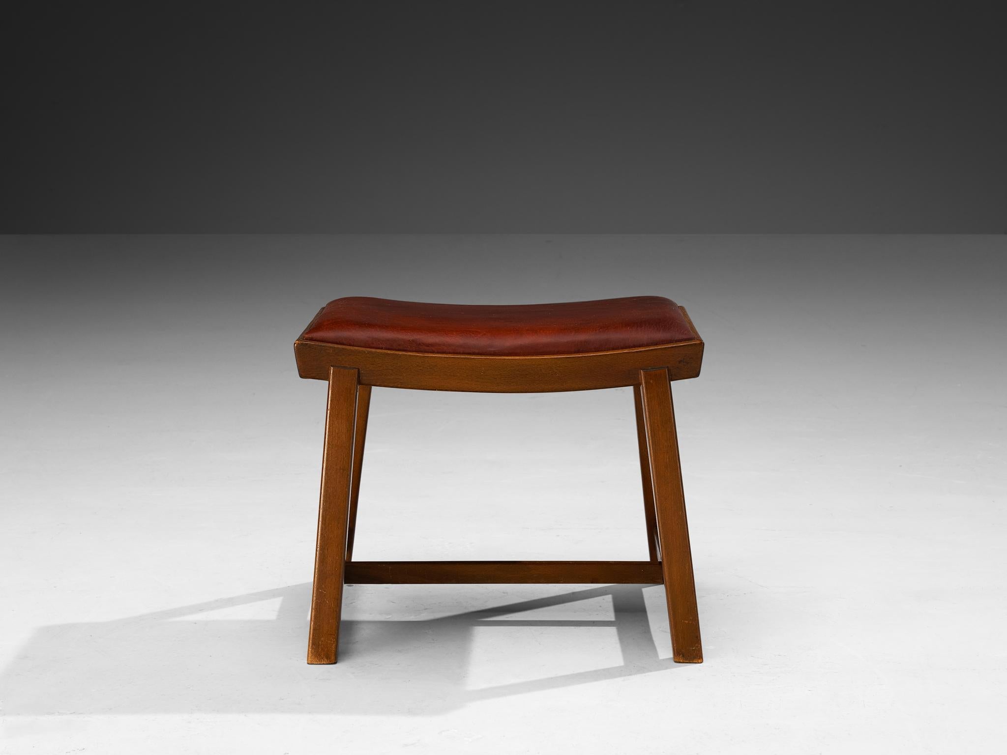 Jørgen Rohweder for Falsteds Møbelstelfabrik Stools in Wood and Leather