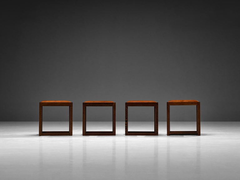 Claus Bonderup & Torsten Thorup Stools in Wengé and Leather