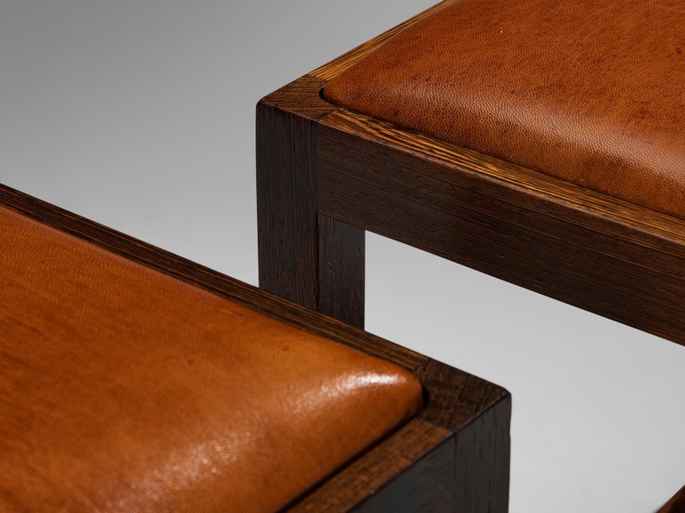 Claus Bonderup & Torsten Thorup Stools in Wengé and Leather