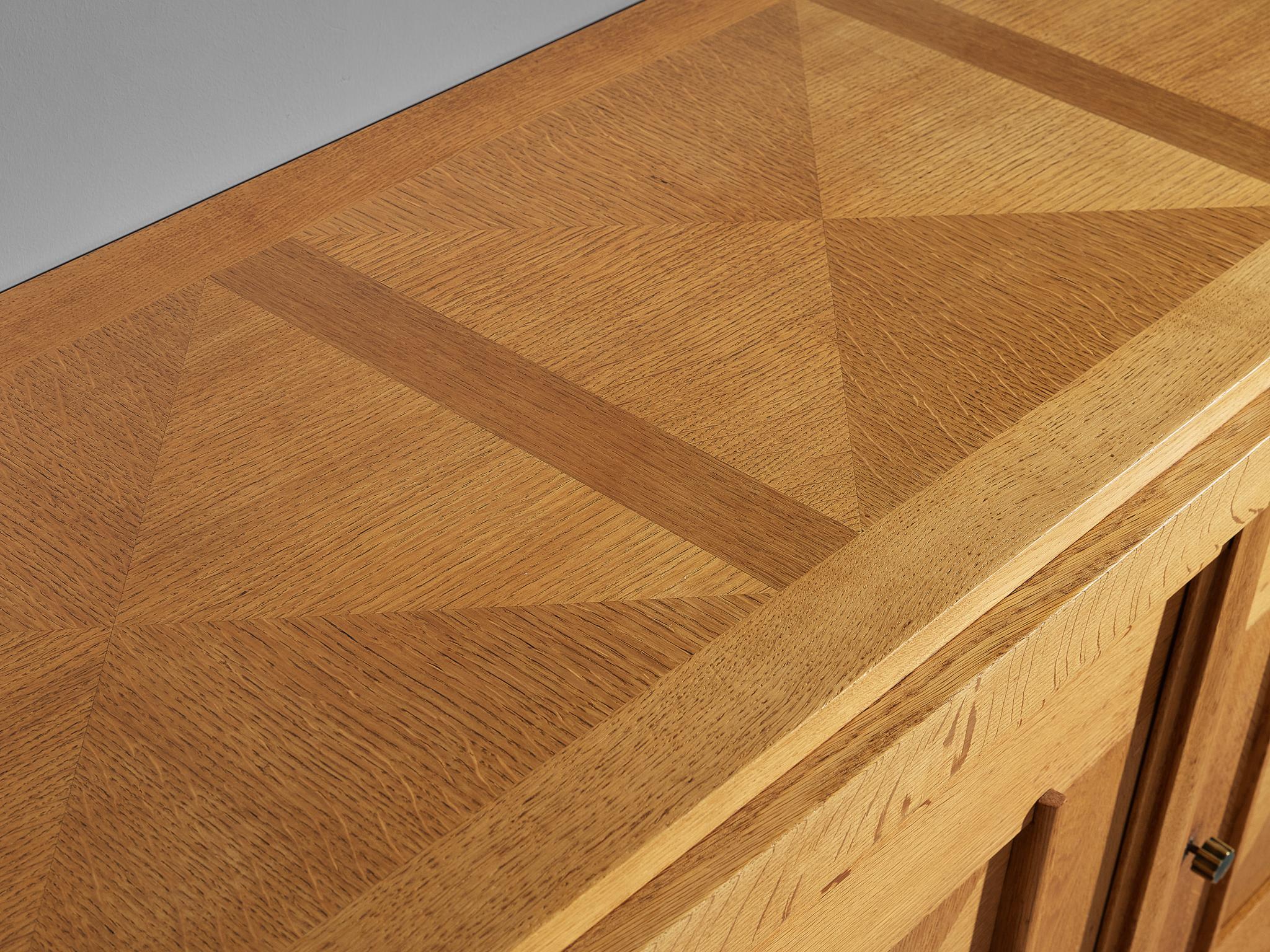 Robert Guillerme Sideboard in Solid Oak and Ceramic 1940s