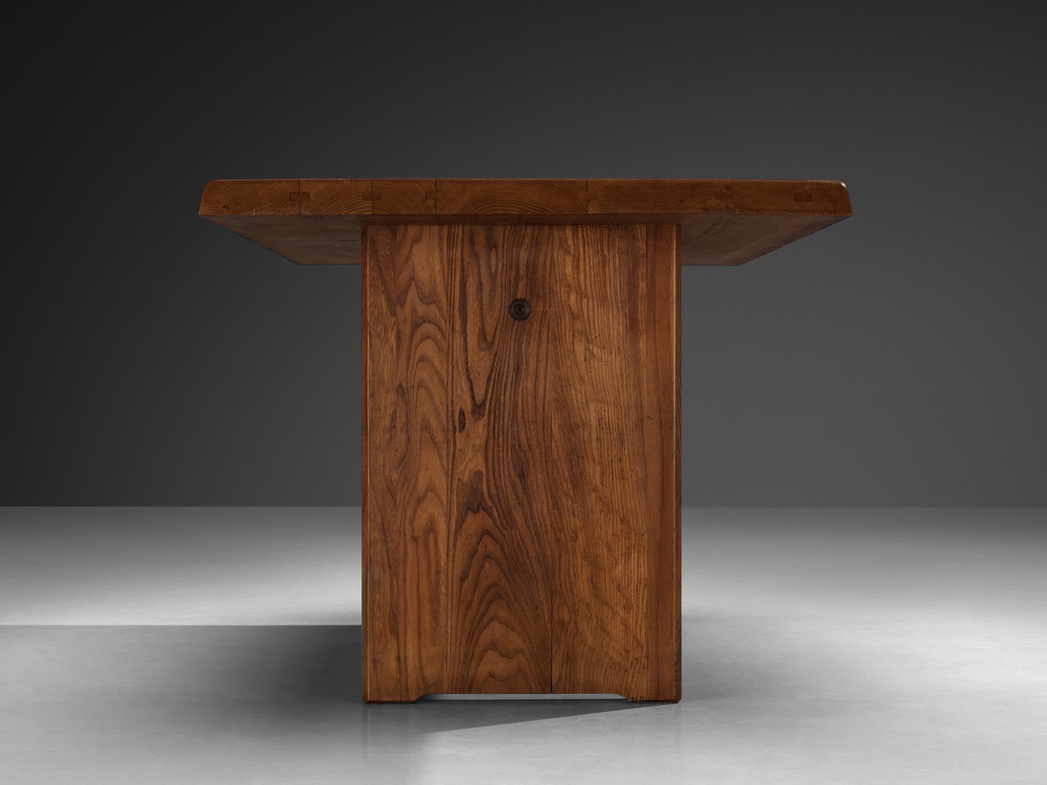 Early Pierre Chapo 'T14C' Table in Solid Elm