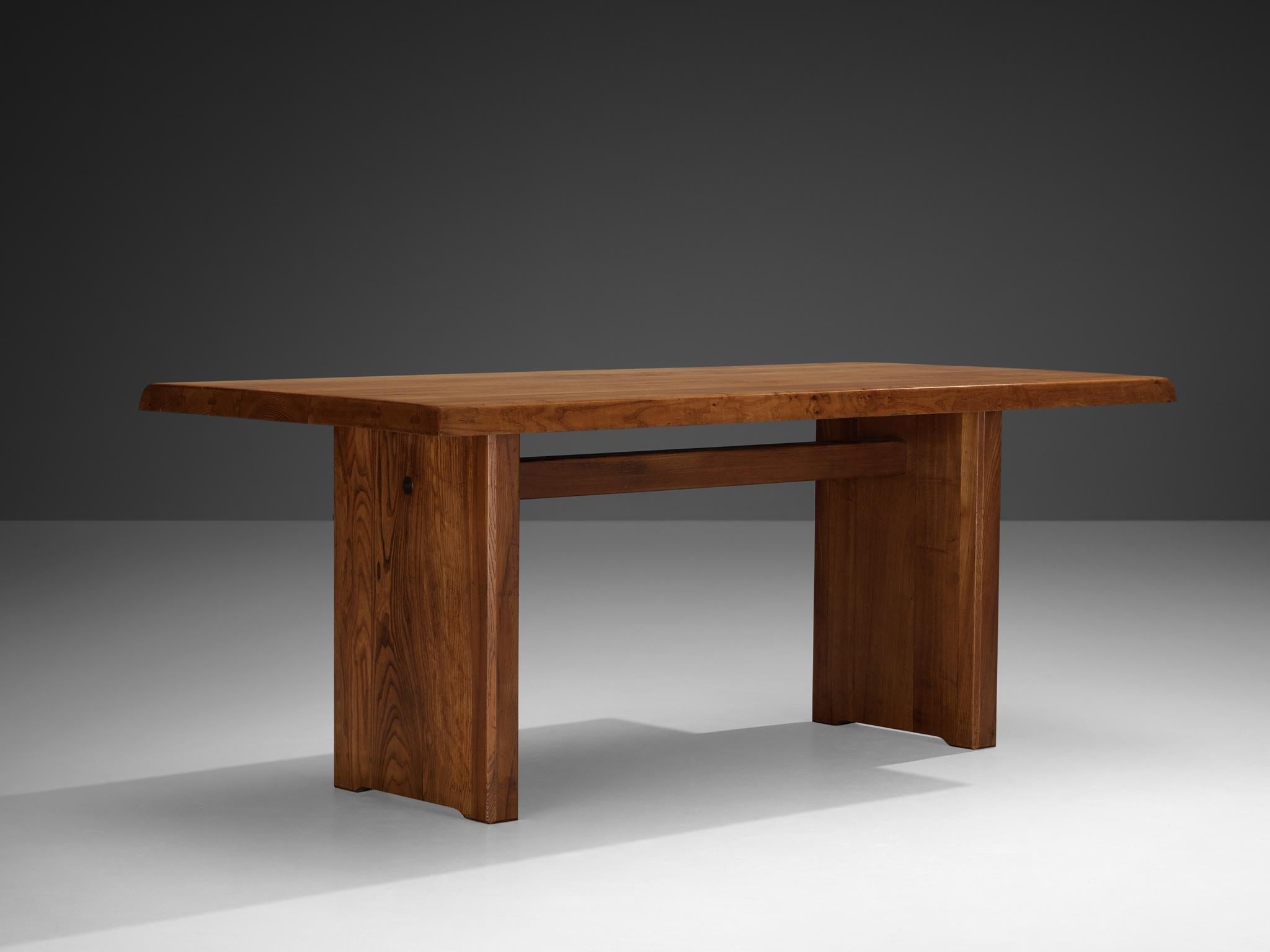 Early Pierre Chapo 'T14C' Table in Solid Elm