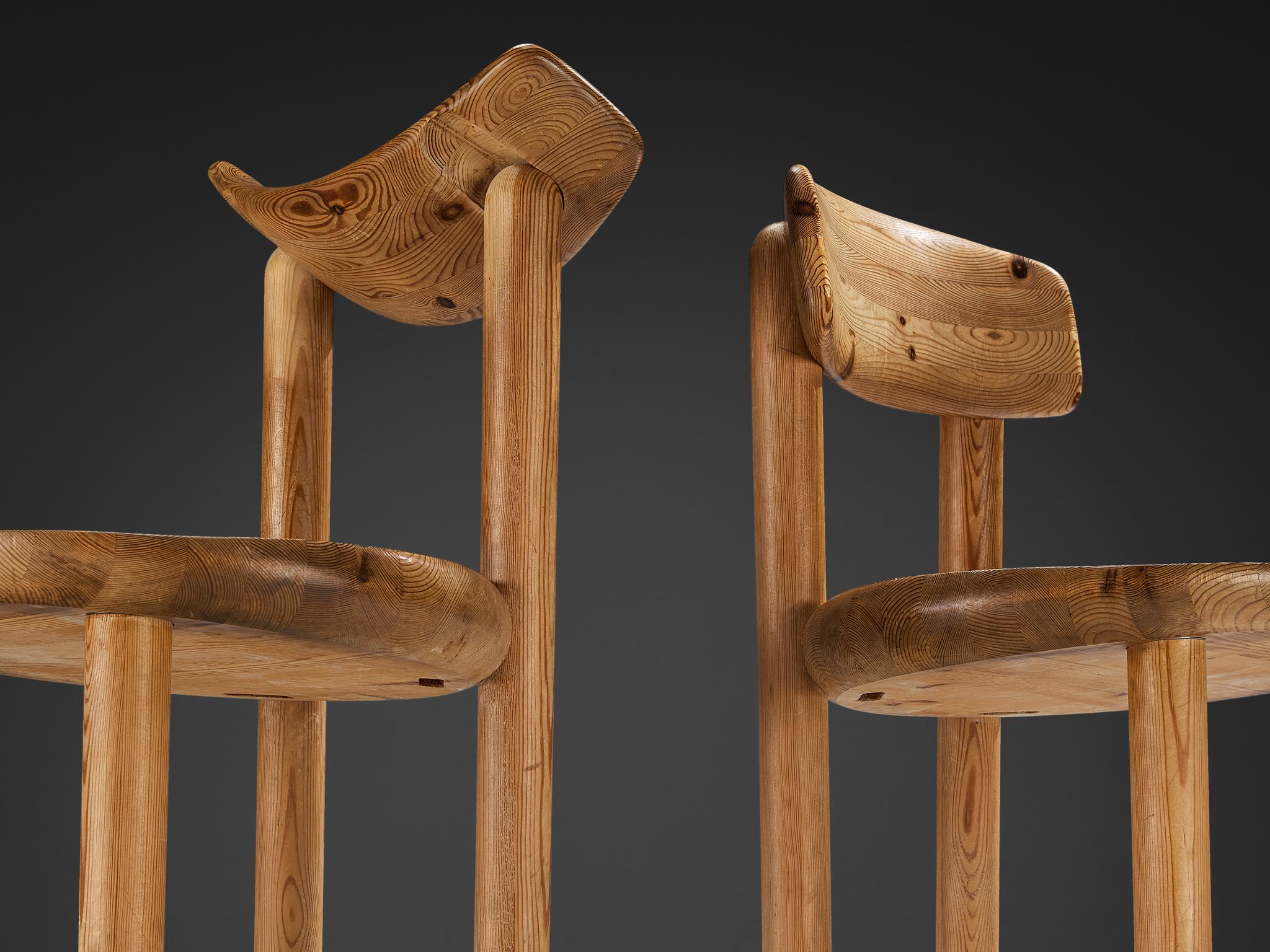 Rainer Daumiller Pair of Dining Chairs in Solid Pine