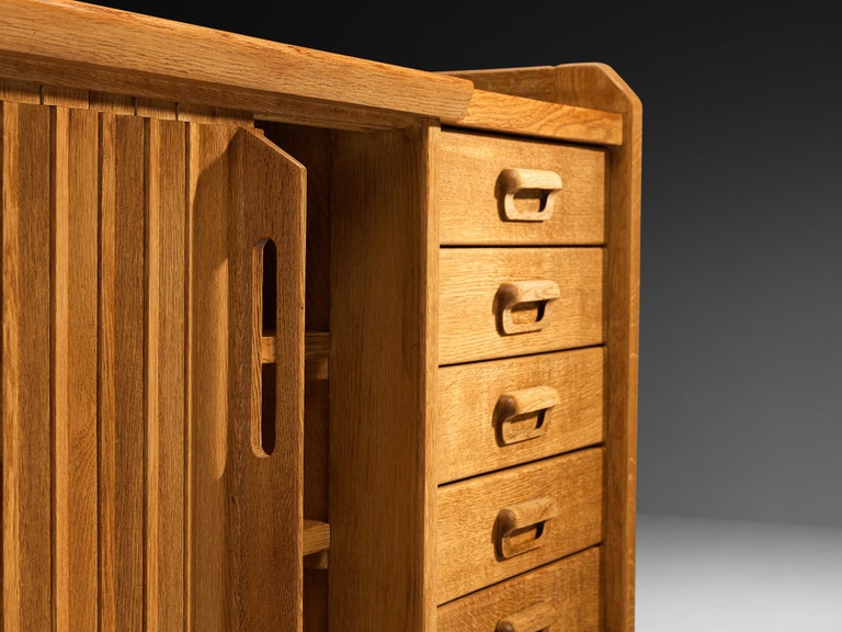 Guillerme & Chambron Sideboard in Solid Oak and Ceramic