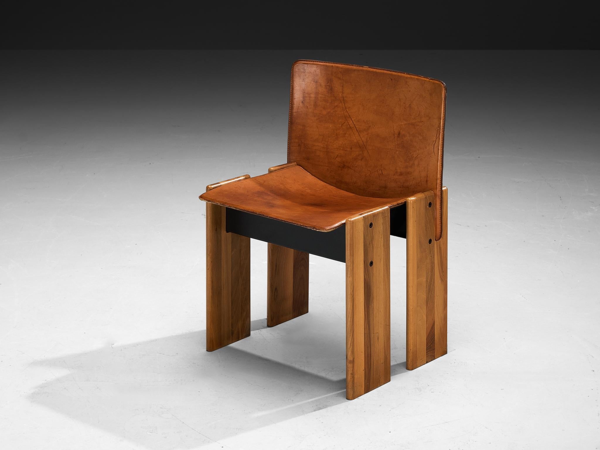 Barsacchi & Vegni 'Avila' Dining Chair in Walnut and Cognac Leather