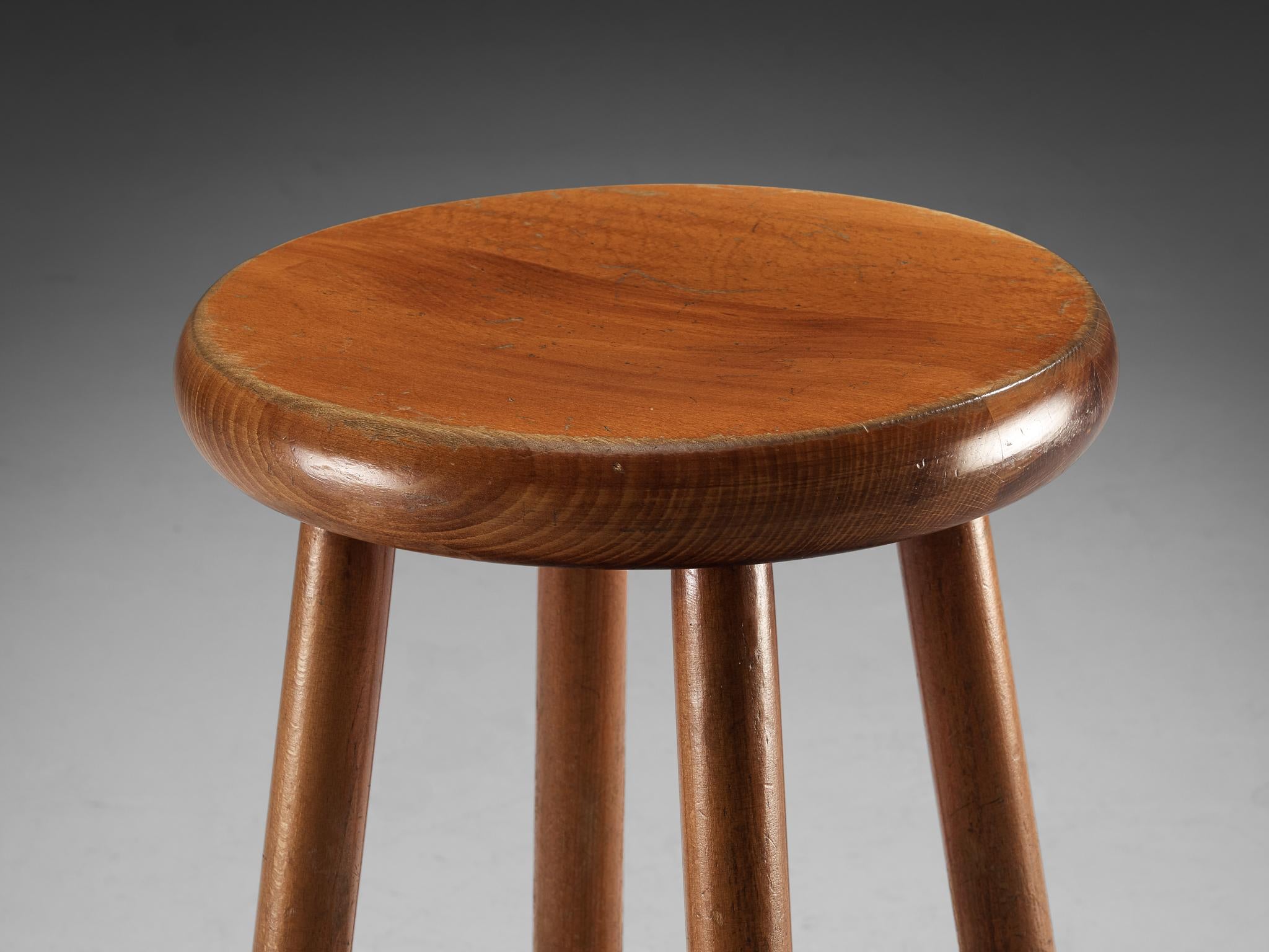 Sturdy Mid-century Bar Stools in Solid Wood