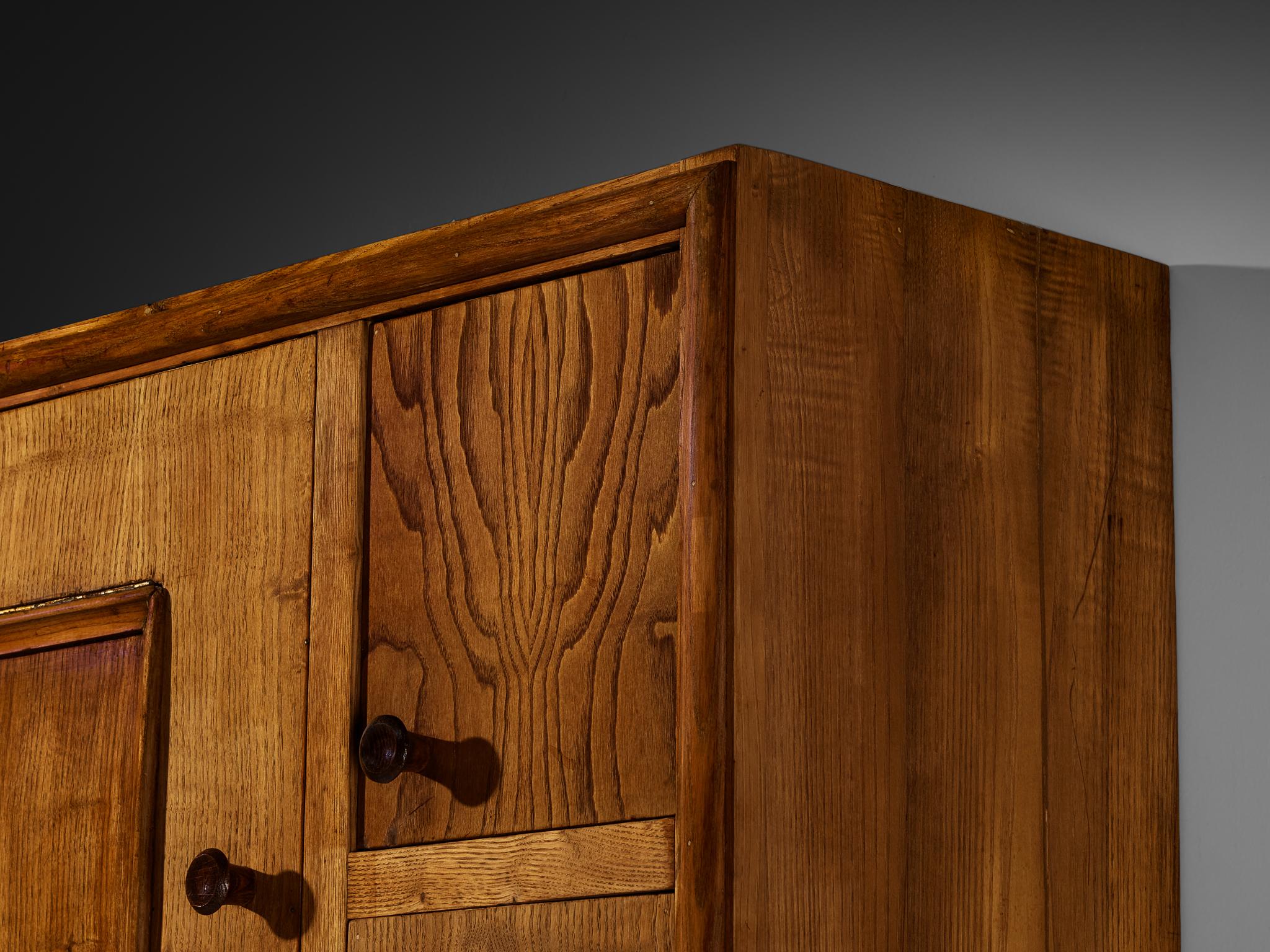 Art Deco Italian Fold-Out Cabinet with Table and Benches in Chestnut