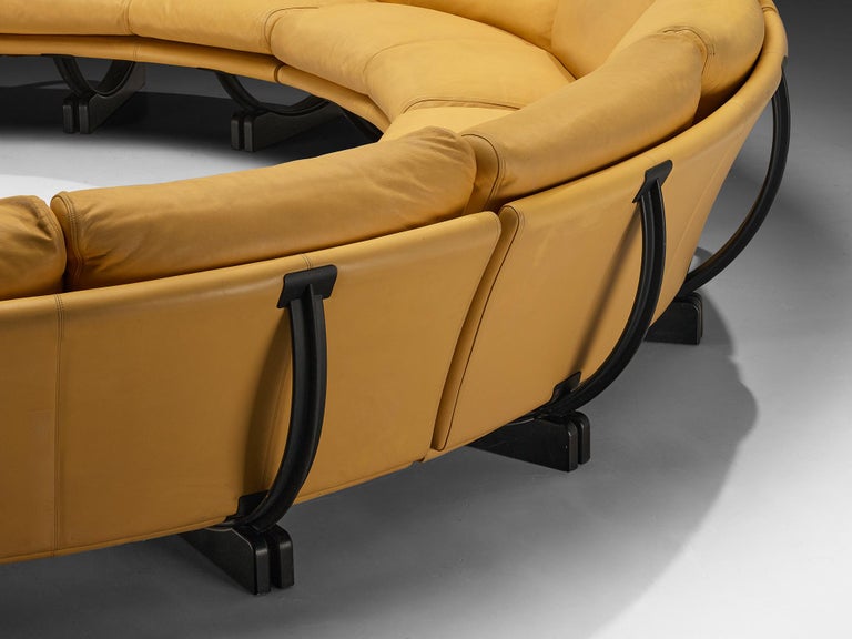 Tito Agnoli for Poltrona Frau 'Walse' Sectional Sofa in Yellow Leather