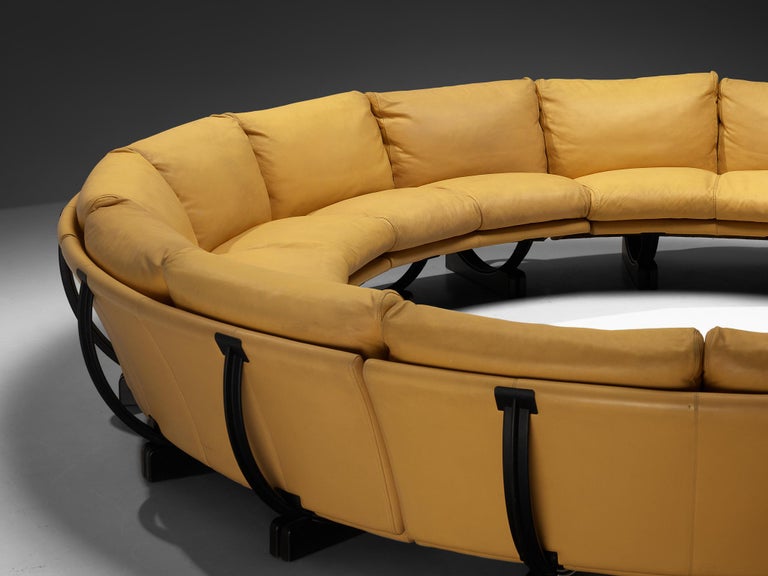 Tito Agnoli for Poltrona Frau 'Walse' Sectional Sofa in Yellow Leather