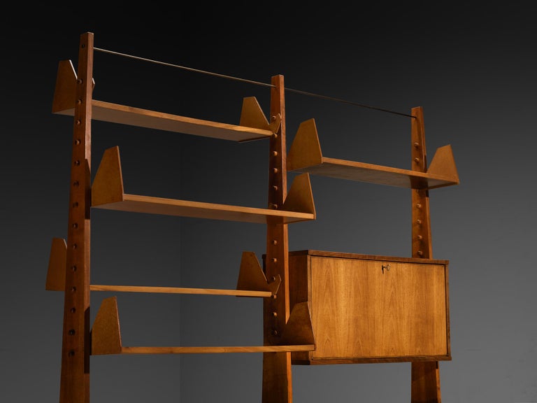 Pierluigi Spadolini Modular Bookcase in Walnut 1950s