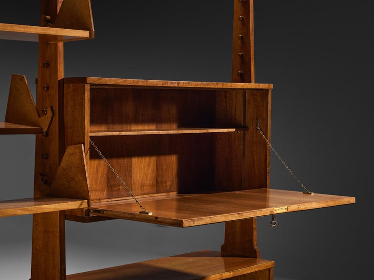 Pierluigi Spadolini Modular Bookcase in Walnut 1950s