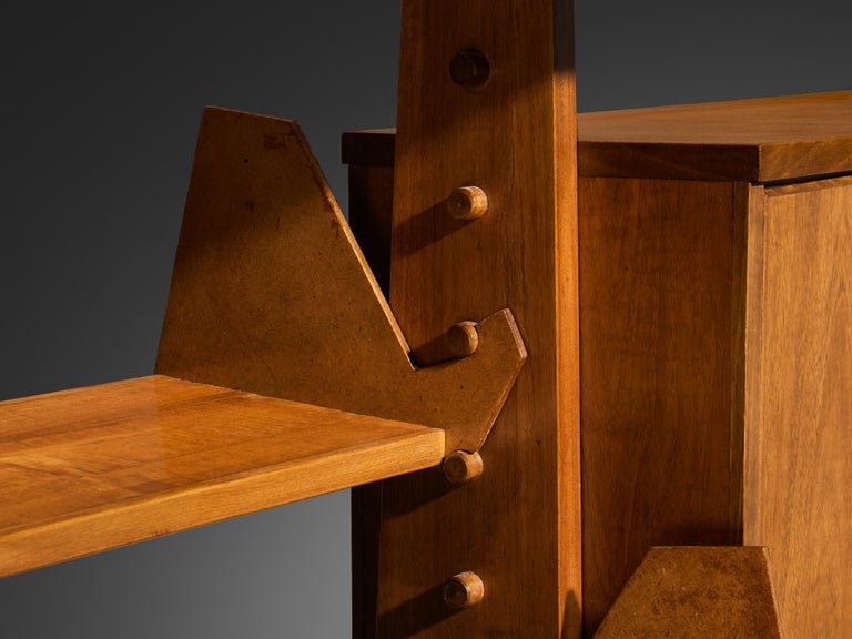 Pierluigi Spadolini Modular Bookcase in Walnut 1950s