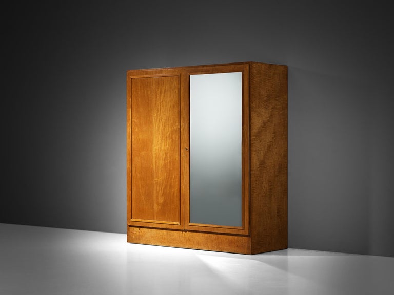 Rare Studio B.B.P.R. Wardrobe in Maple and Mirrored Glass ca. 1933