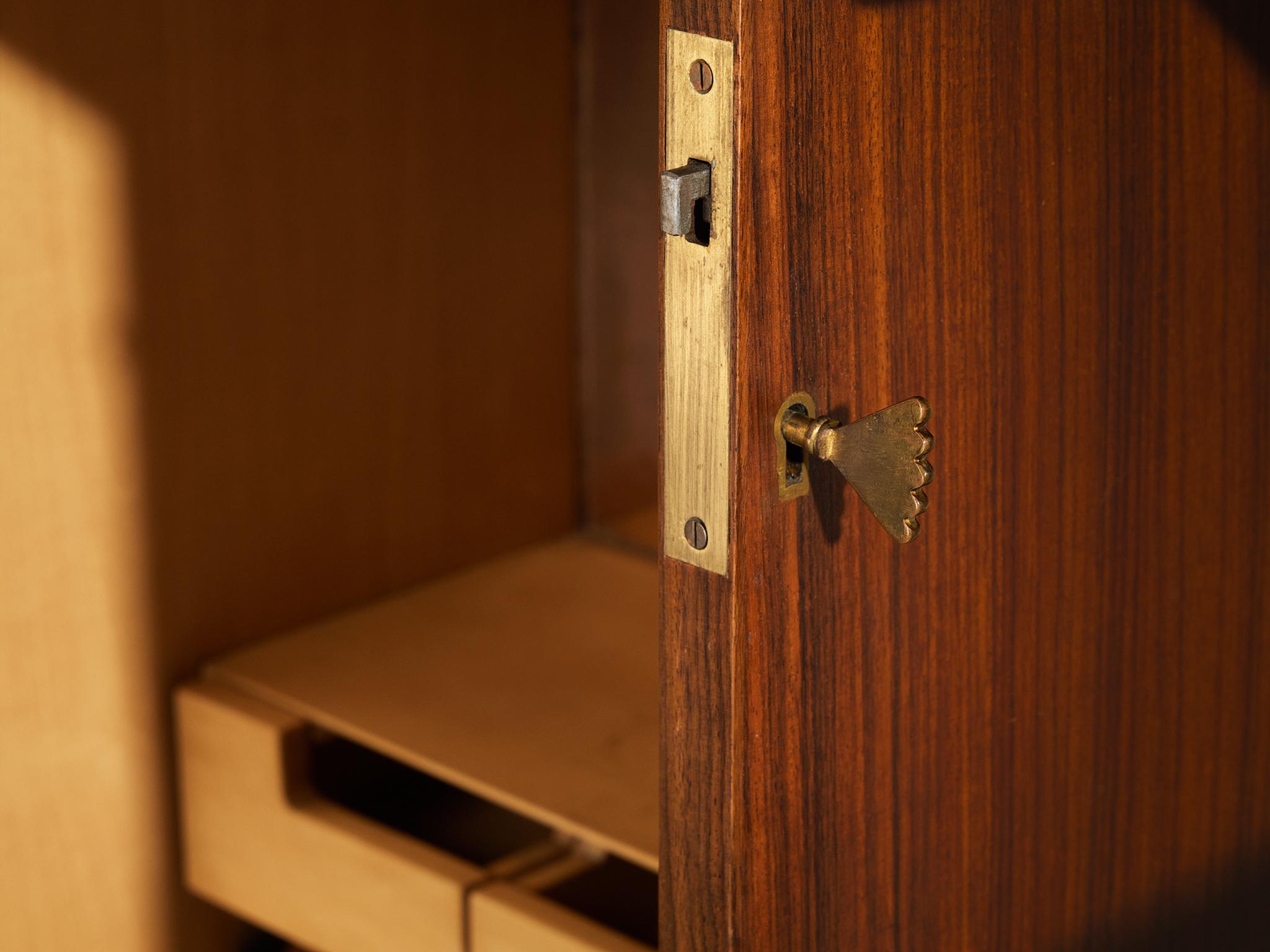 Merighi & Dall'Olmo Italian Floating Wall-Mounted Sideboard in Teak 1950s