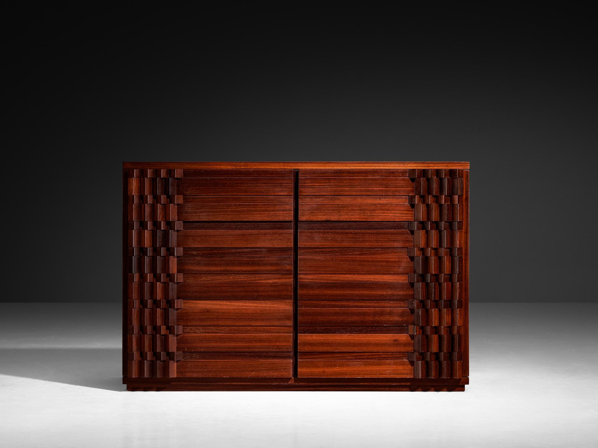 Luciano Frigerio 'Diamante' Sideboard with Cubist Graphic Front