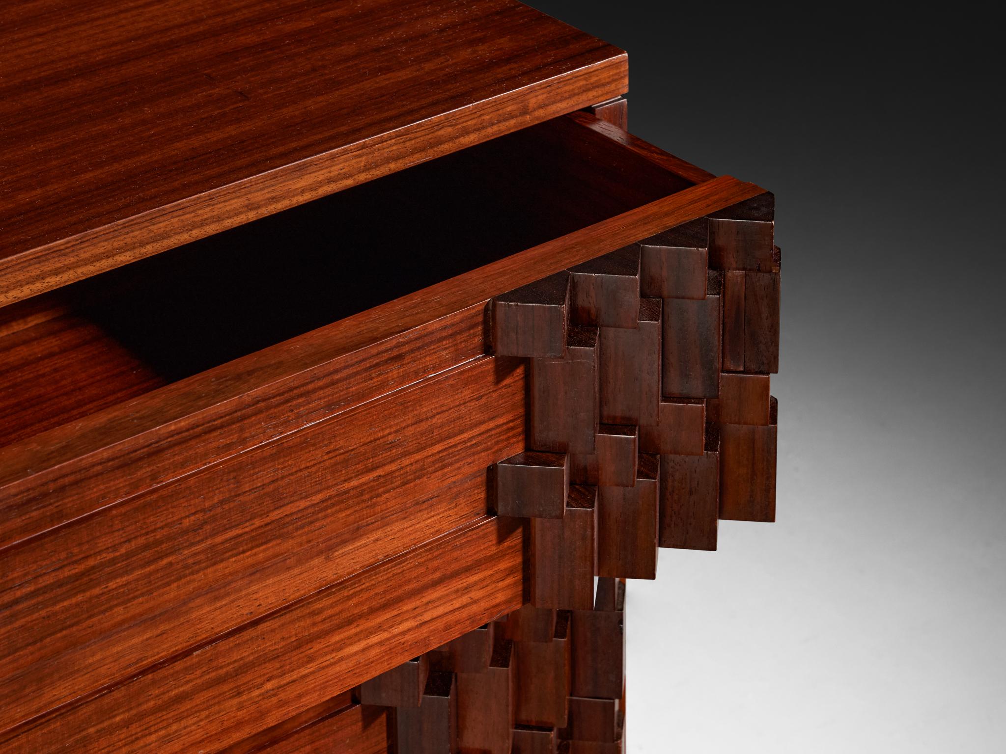 Luciano Frigerio 'Diamante' Sideboard with Cubist Graphic Front