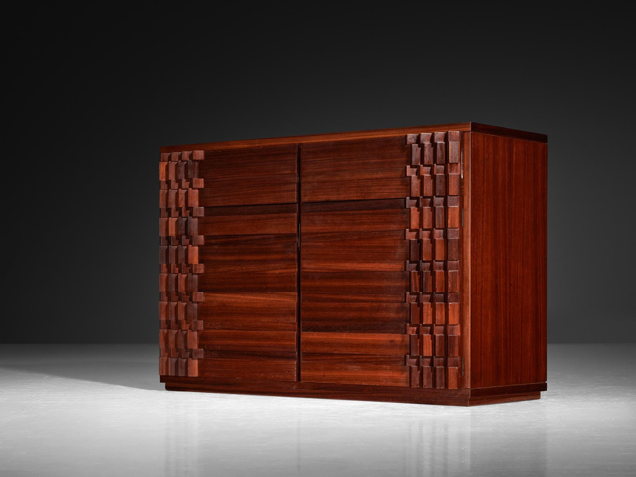 Luciano Frigerio 'Diamante' Sideboard with Cubist Graphic Front