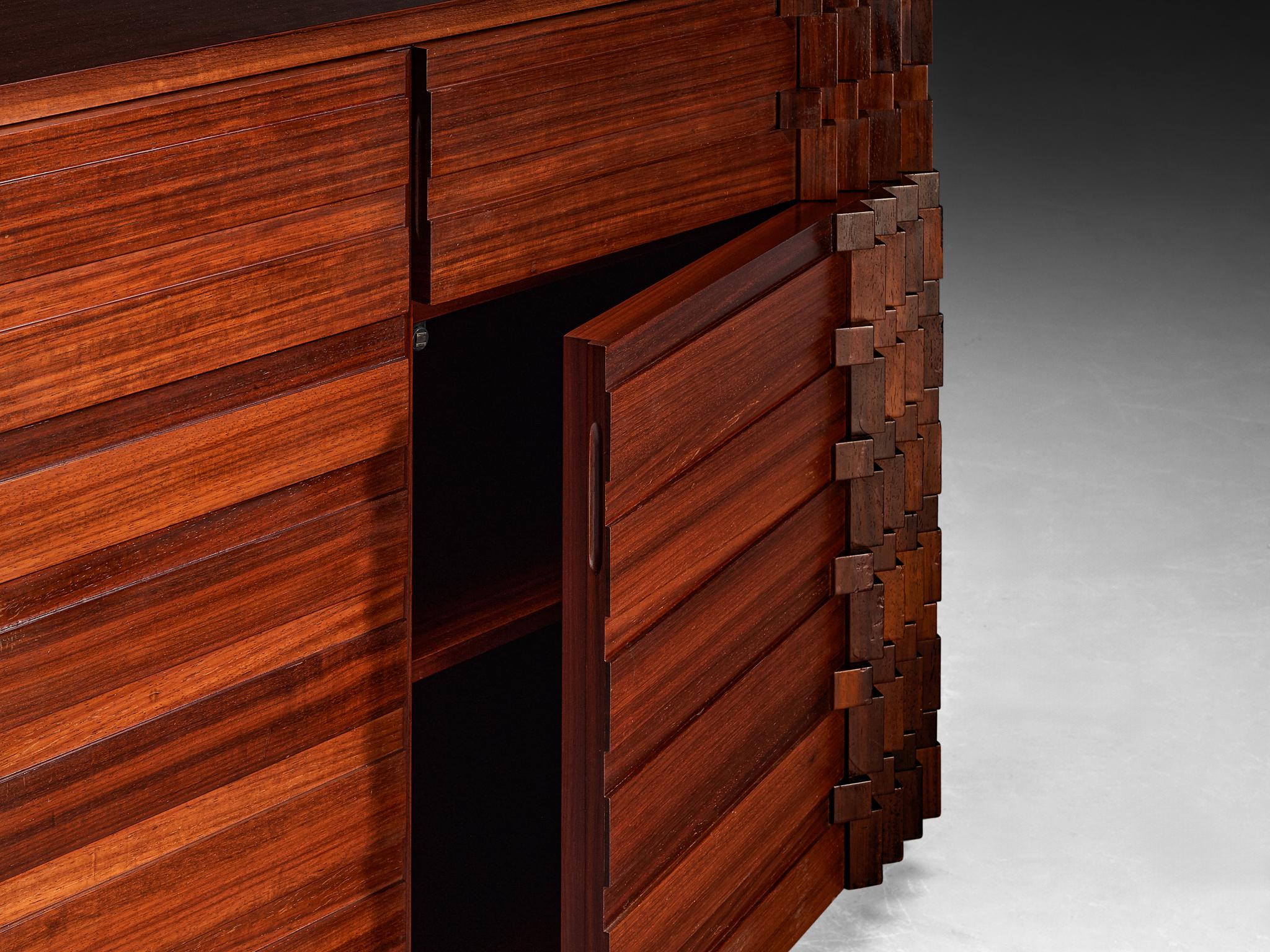 Luciano Frigerio 'Diamante' Sideboard with Cubist Graphic Front