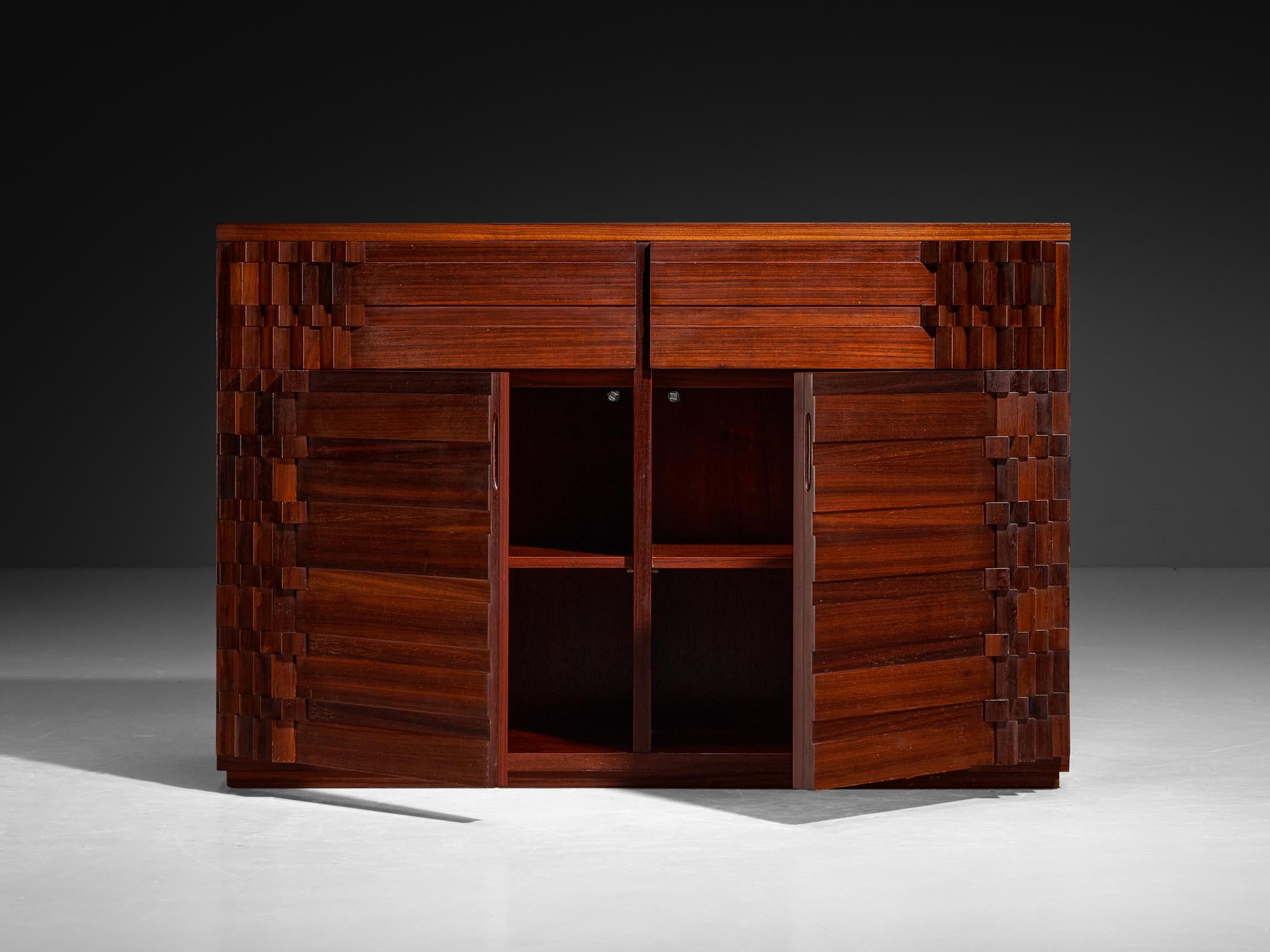 Luciano Frigerio 'Diamante' Sideboard with Cubist Graphic Front