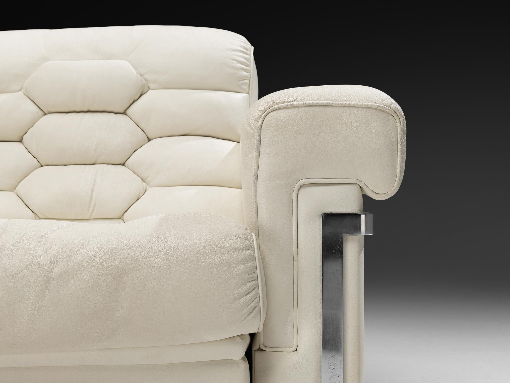 Robert Haussmann for De Sede 'DS-P' Lounge Chair in White Leather