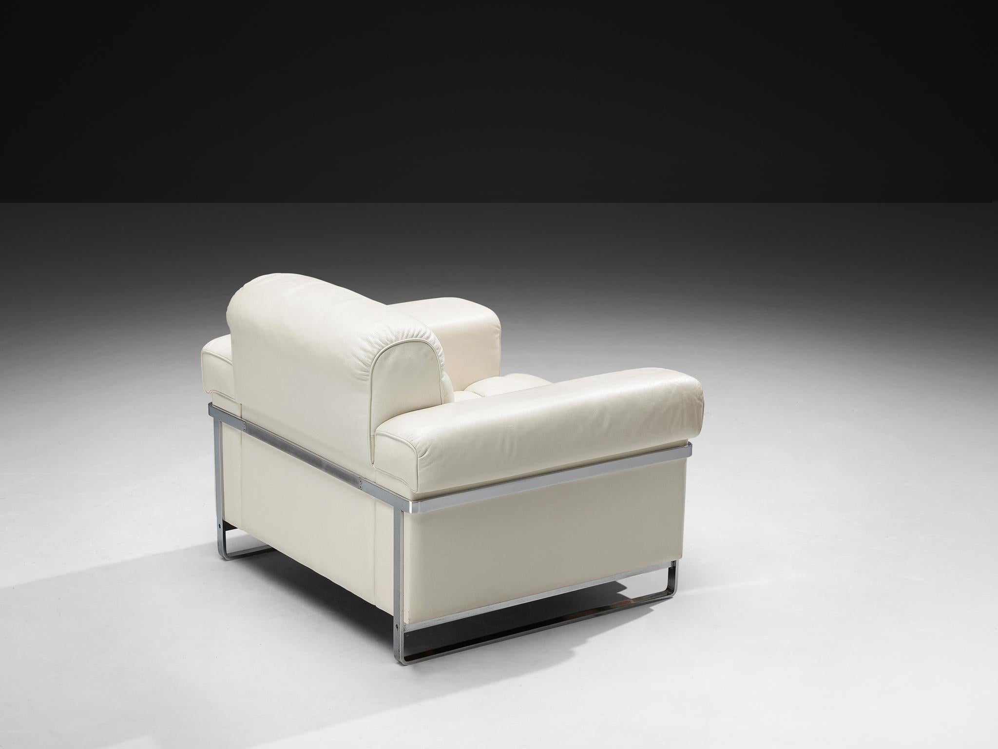 Robert Haussmann for De Sede 'DS-P' Lounge Chair in White Leather