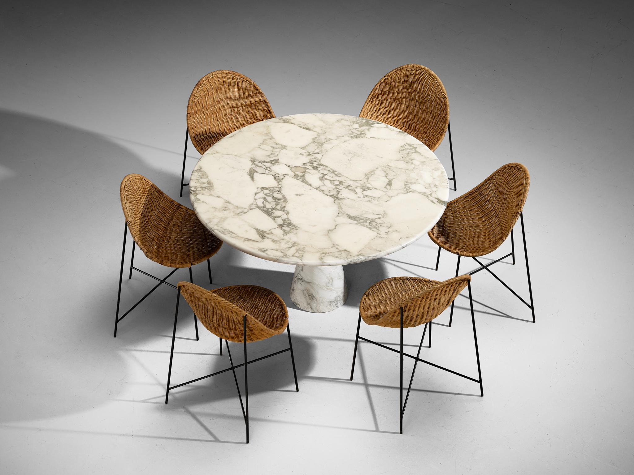 Georges and Hermine Laurent Chairs with Angelo Mangiarotti M1 Dining Table