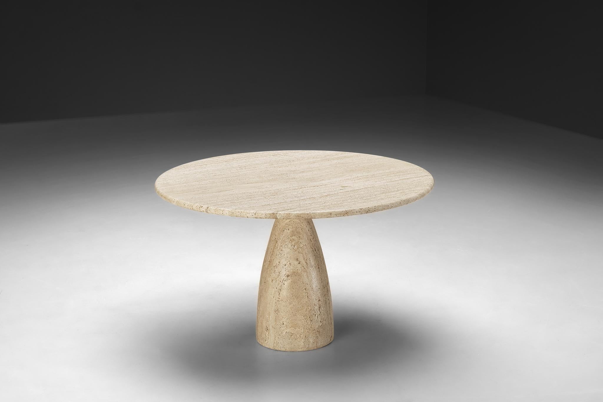 Peter Draenert Round Travertine Dining Table