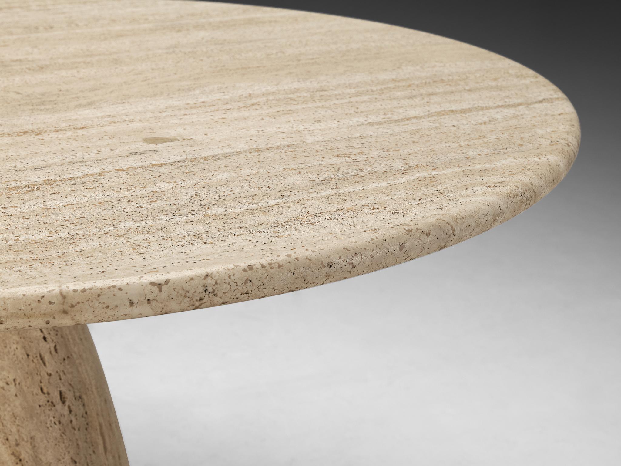 Peter Draenert Round Travertine Dining Table