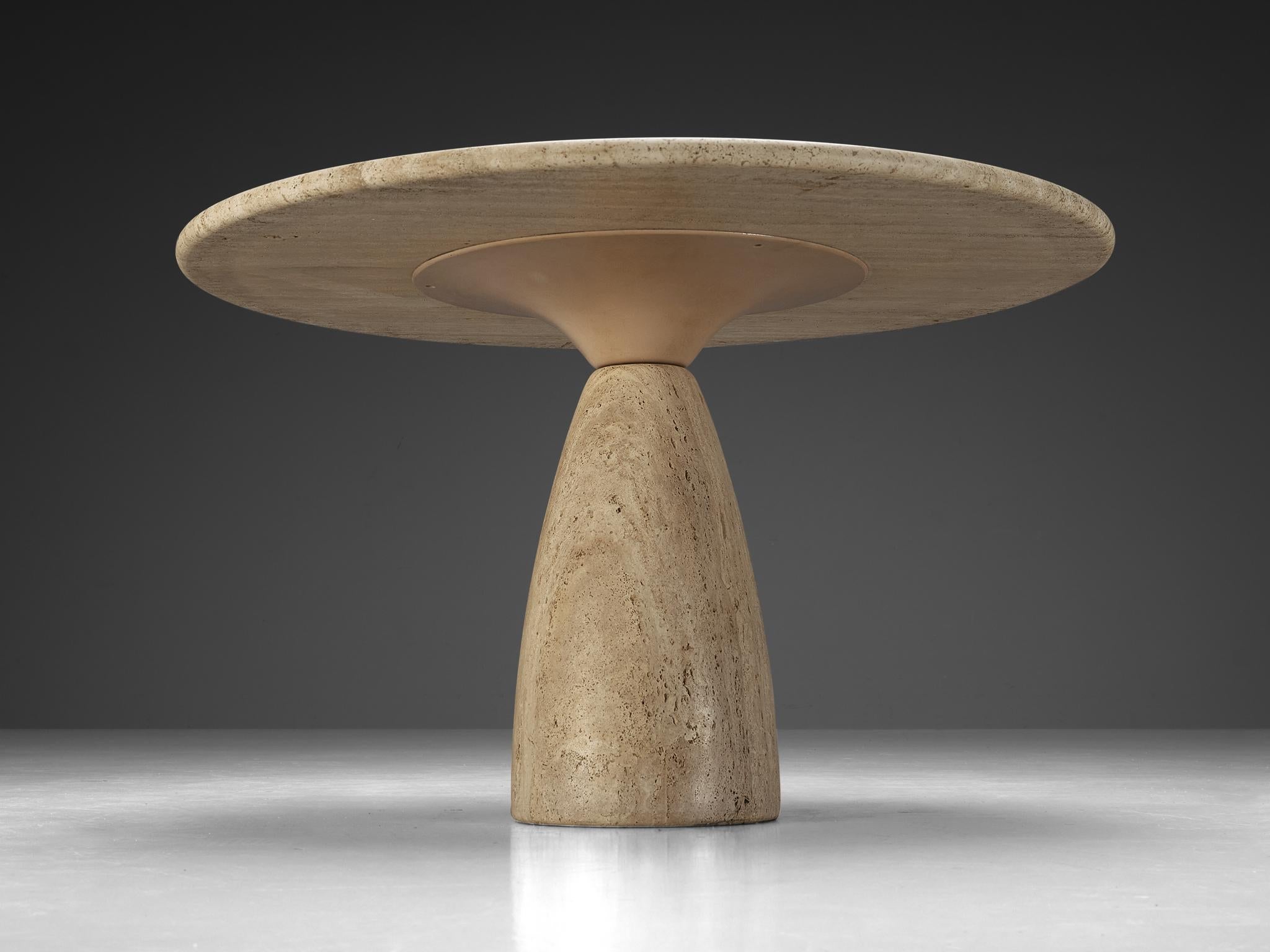 Peter Draenert Round Travertine Dining Table