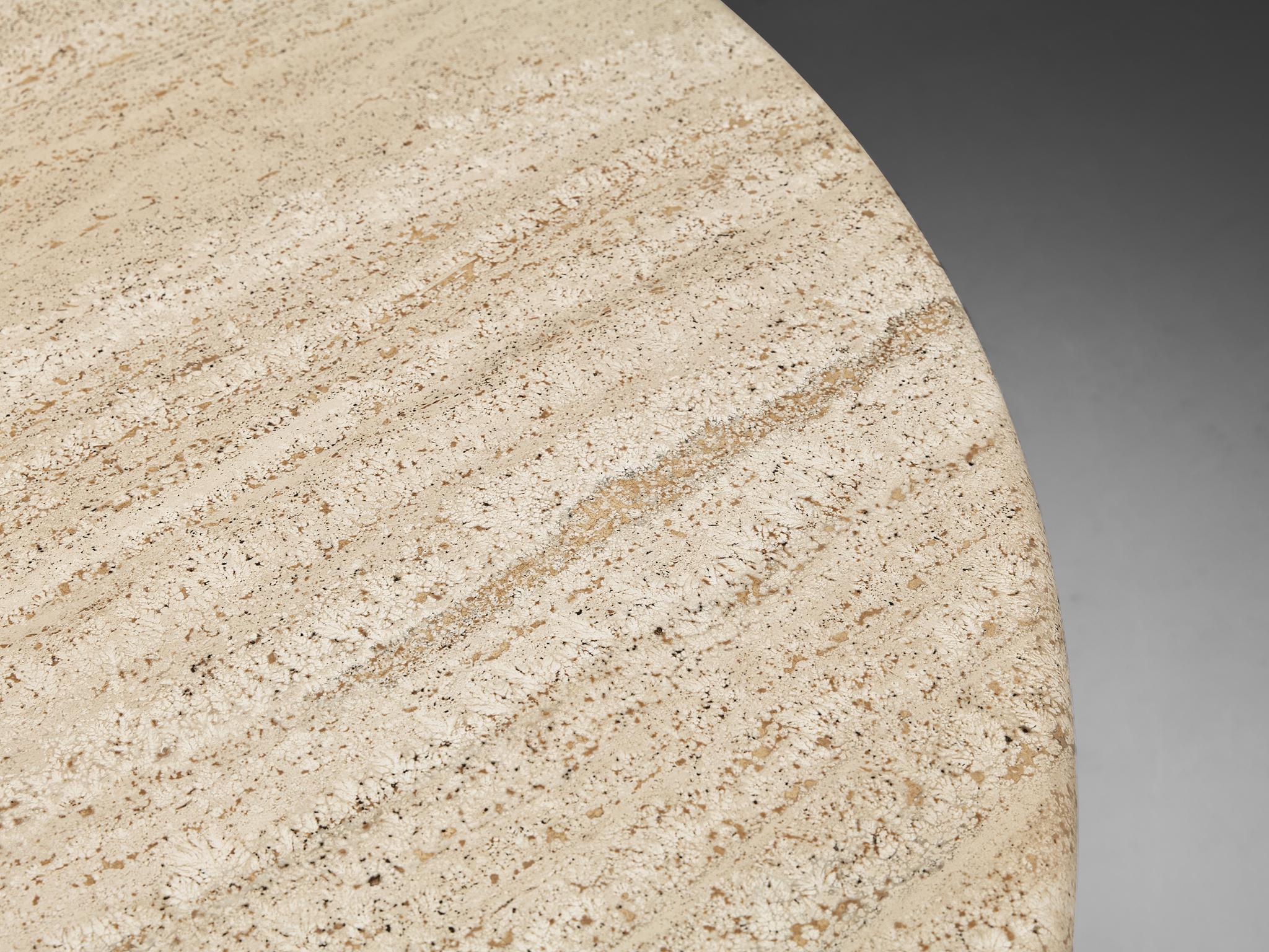 Peter Draenert Round Travertine Dining Table