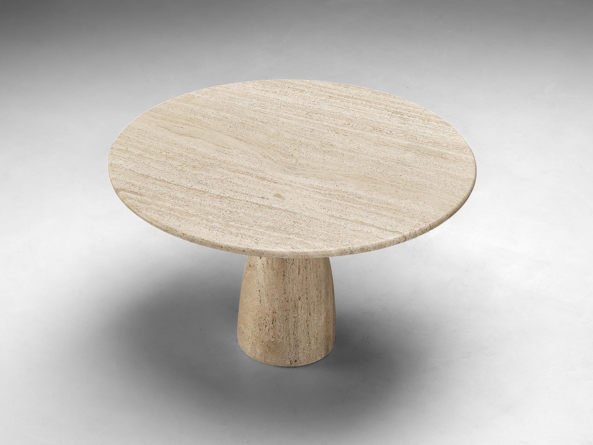 Peter Draenert Round Travertine Dining Table