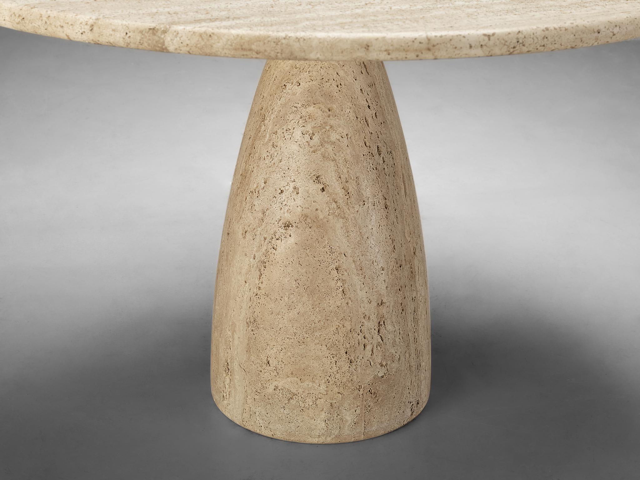 Peter Draenert Round Travertine Dining Table