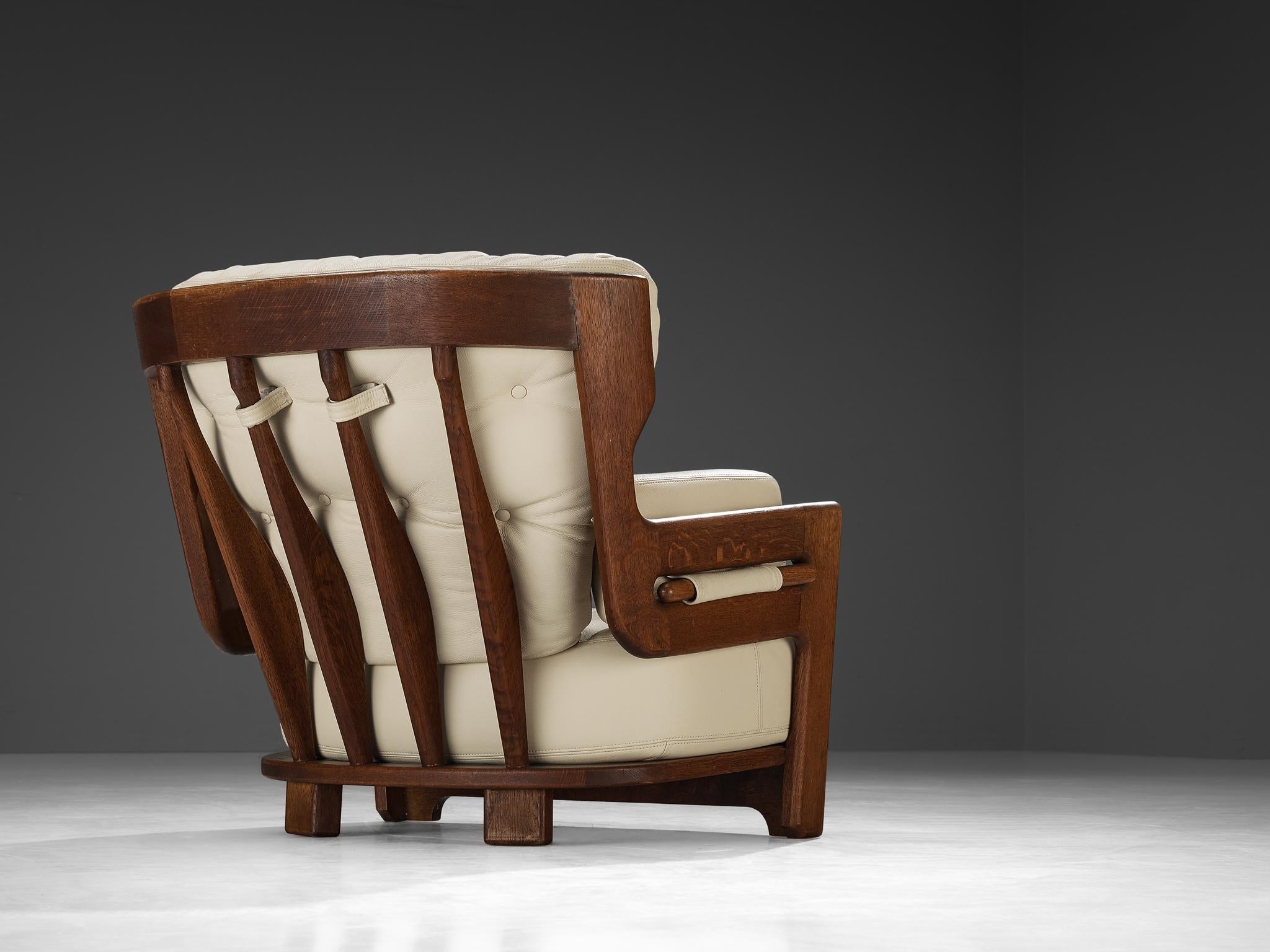 Guillerme & Chambron for Votre Maison 'Denis' Lounge Chair in Solid Oak