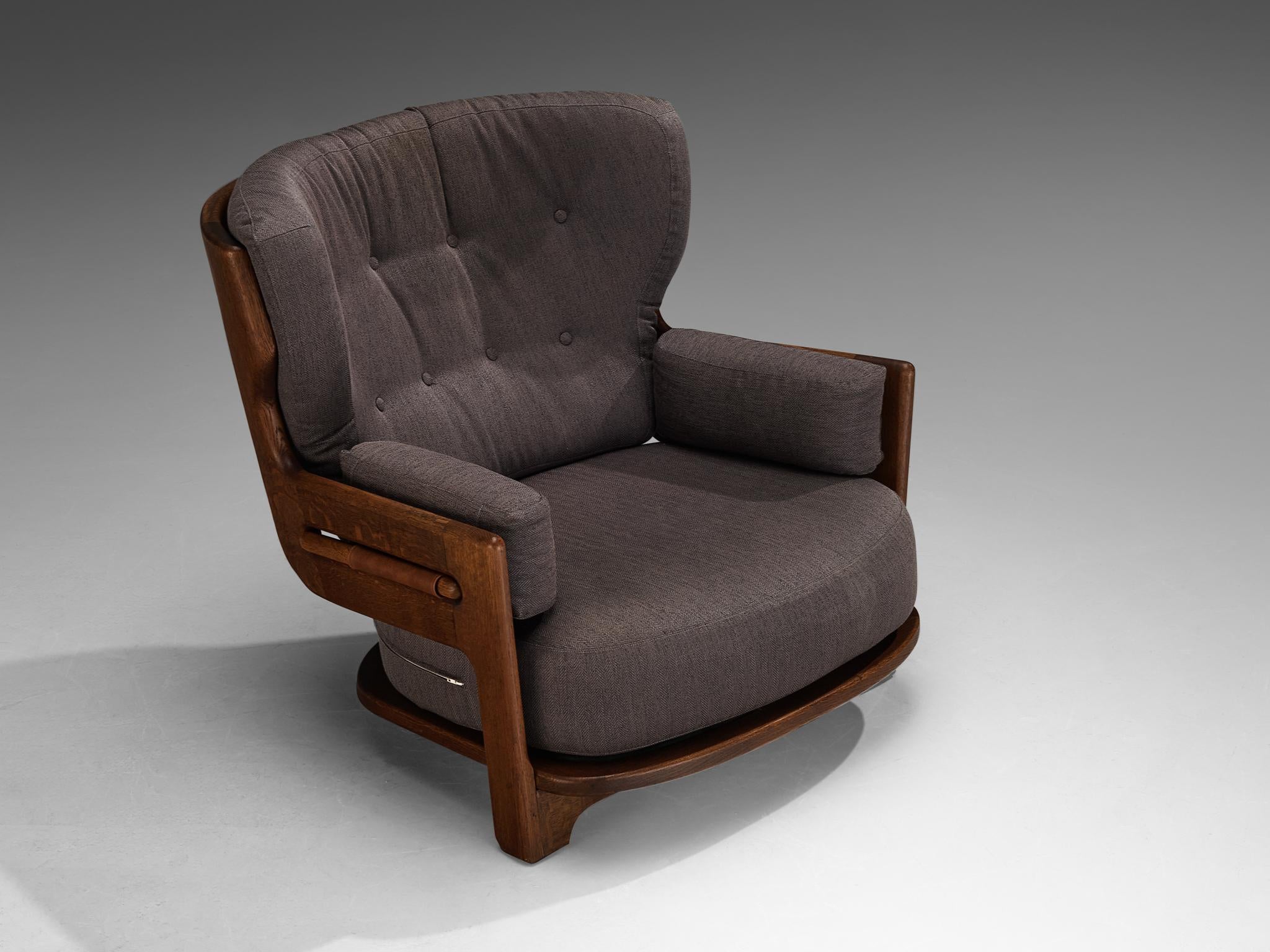 Guillerme & Chambron for Votre Maison 'Denis' Lounge Chair in Solid Oak