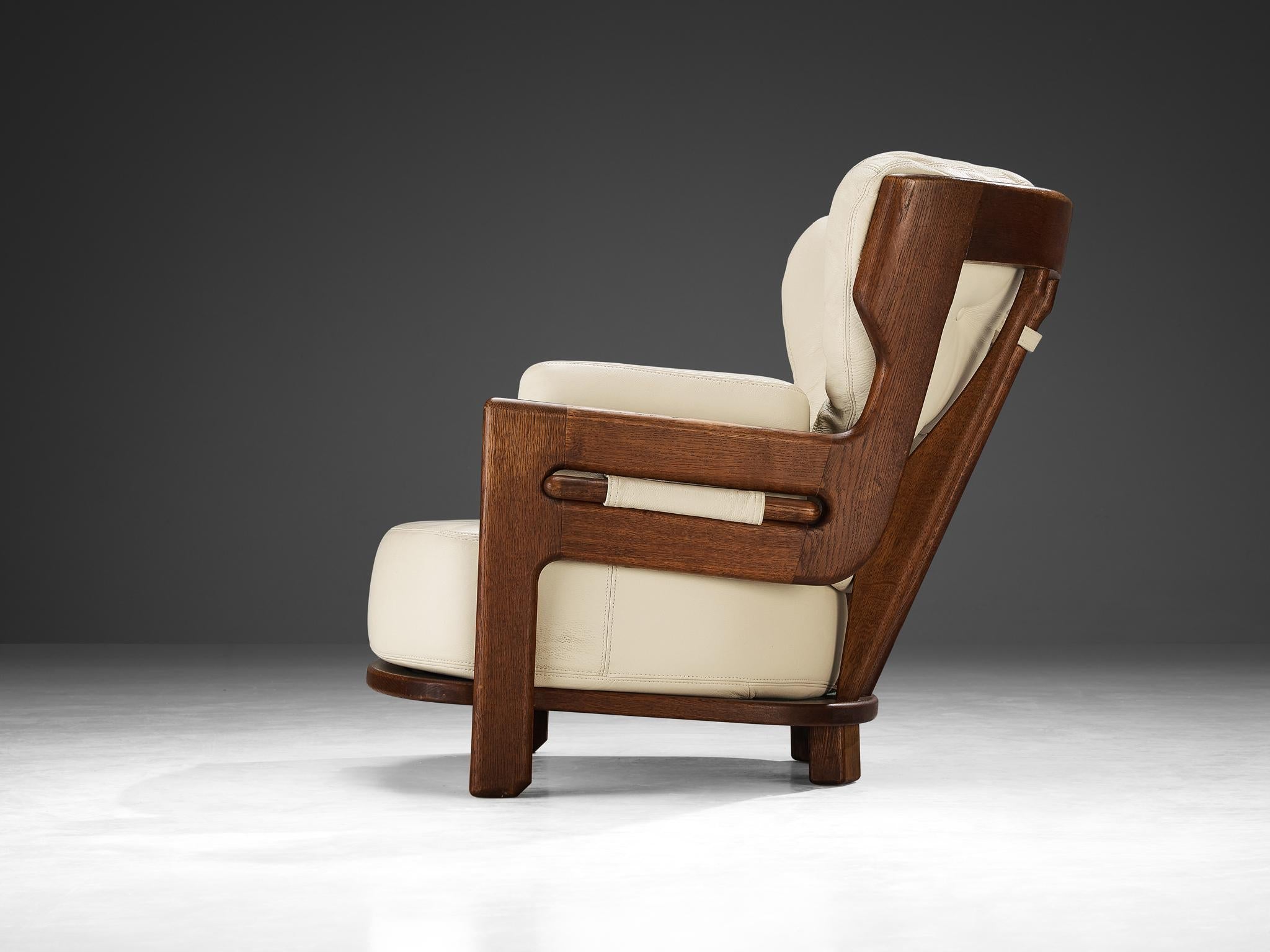 Guillerme & Chambron for Votre Maison 'Denis' Lounge Chair in Solid Oak