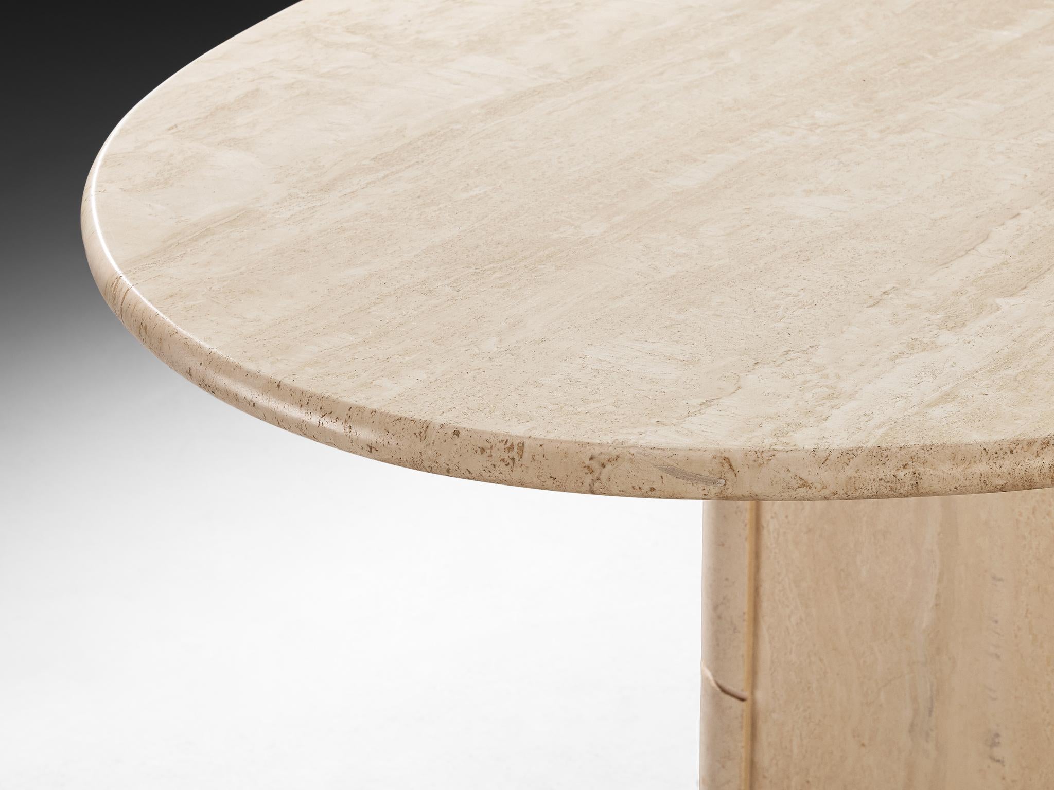 Post-Modern Travertine Dining Table